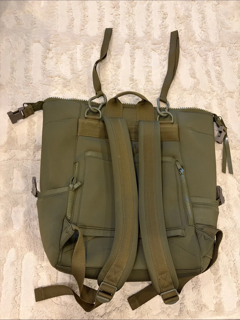 Dagne Dover Indi Dark Moss Medium Diaper Bag Backpack with accessories